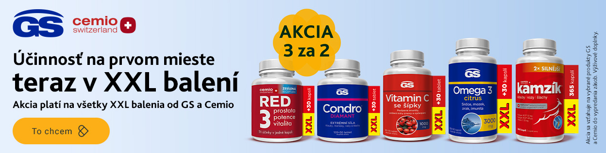 AKCIA 3 ZA CENU 2 na XXL balenie GS a CEMIO