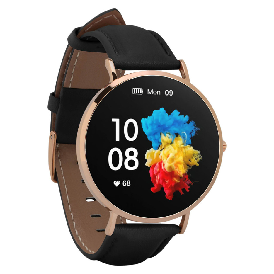 E-shop GARETT ELECTRONICS Smartwatch Verona zlatá čierny remienok chytré hodinky