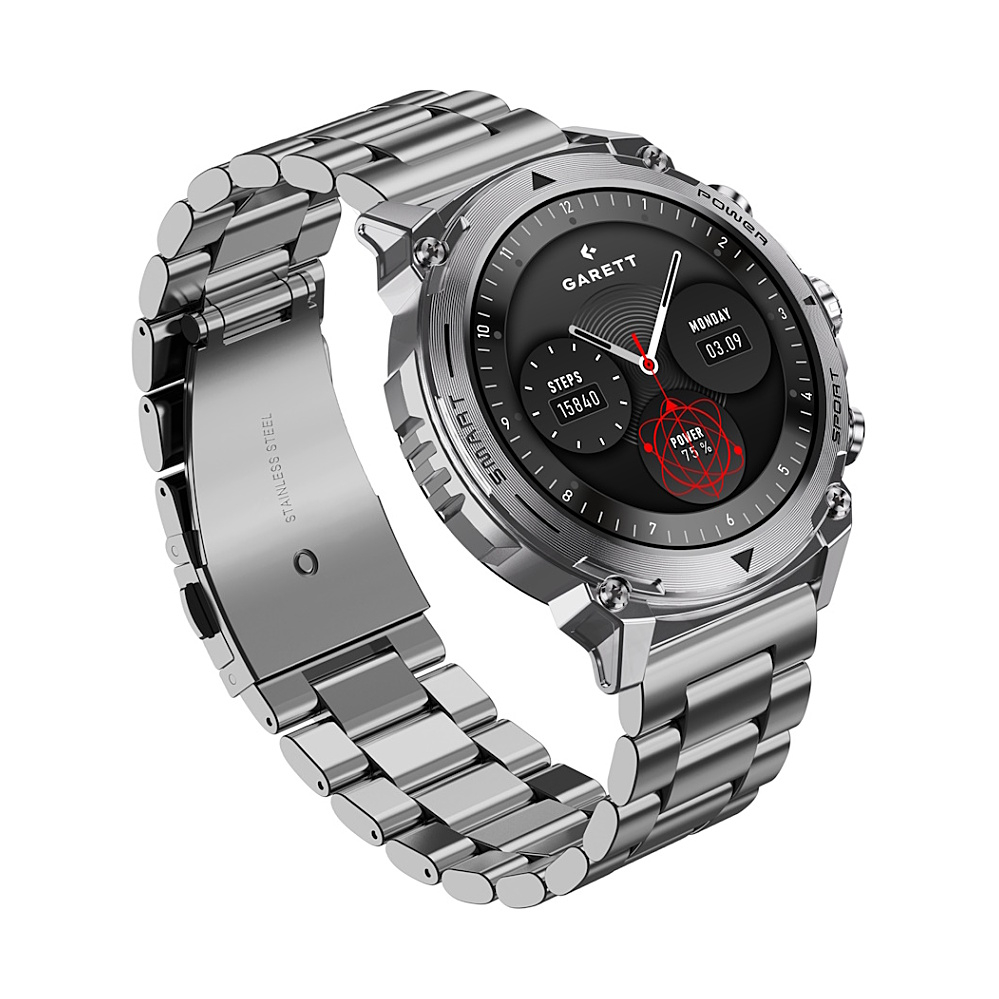 E-shop GARETT Smartwatch atom silver steel inteligentné hodinky