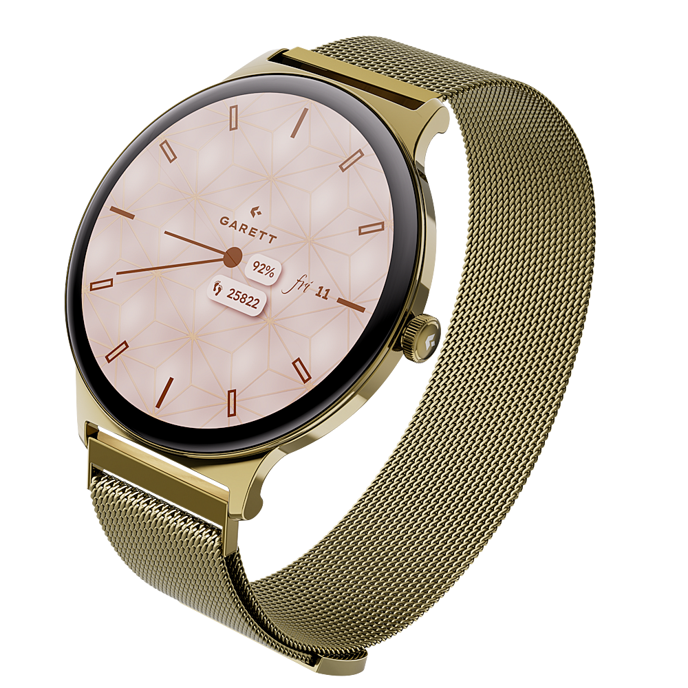 E-shop GARETT Smartwatch Verona 2 zlatá gold mesh steel inteligentné hodinky
