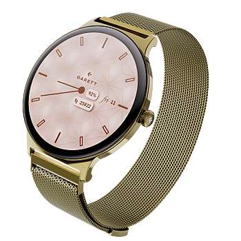 GARETT Smartwatch Verona 2 zlatá gold mesh steel inteligentné hodinky (Chytré hodinky) - Digitálny/e