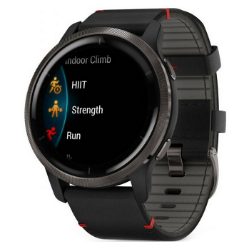 GARMIN GPS Venu 2 Slate/Black Leather Band športové hodinky