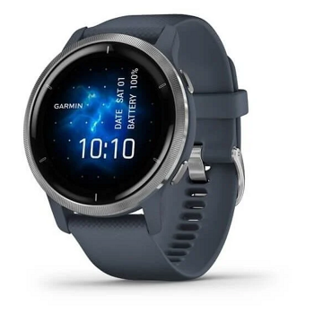 ﻿GARMIN GPS Venu2 Silver/Granite Blue Band športové hodinky