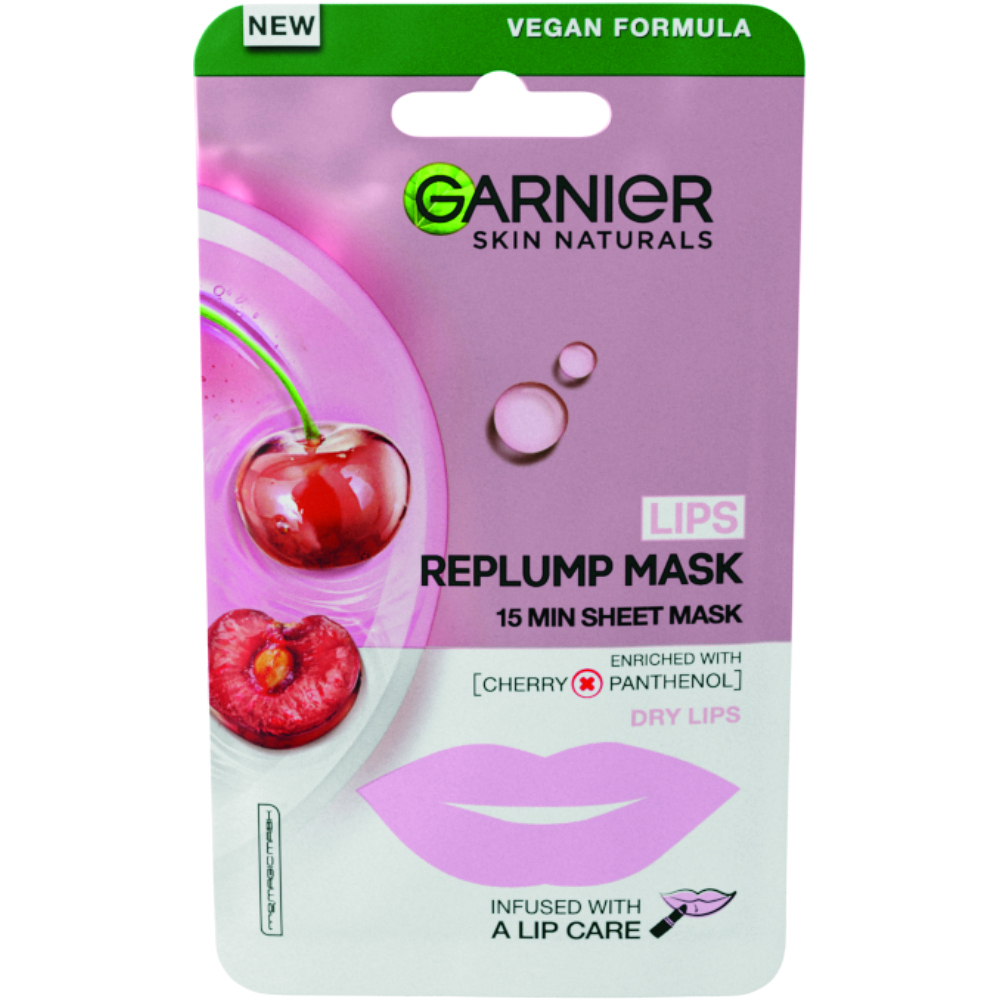 GARNIER Skin Naturals Textilná maska pery Cherry 5 g