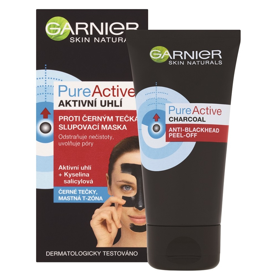 GARNIER PureActive Charcoal Zlupovacia maska proti čiernym bodkám s aktívnym uhlím 50 ml