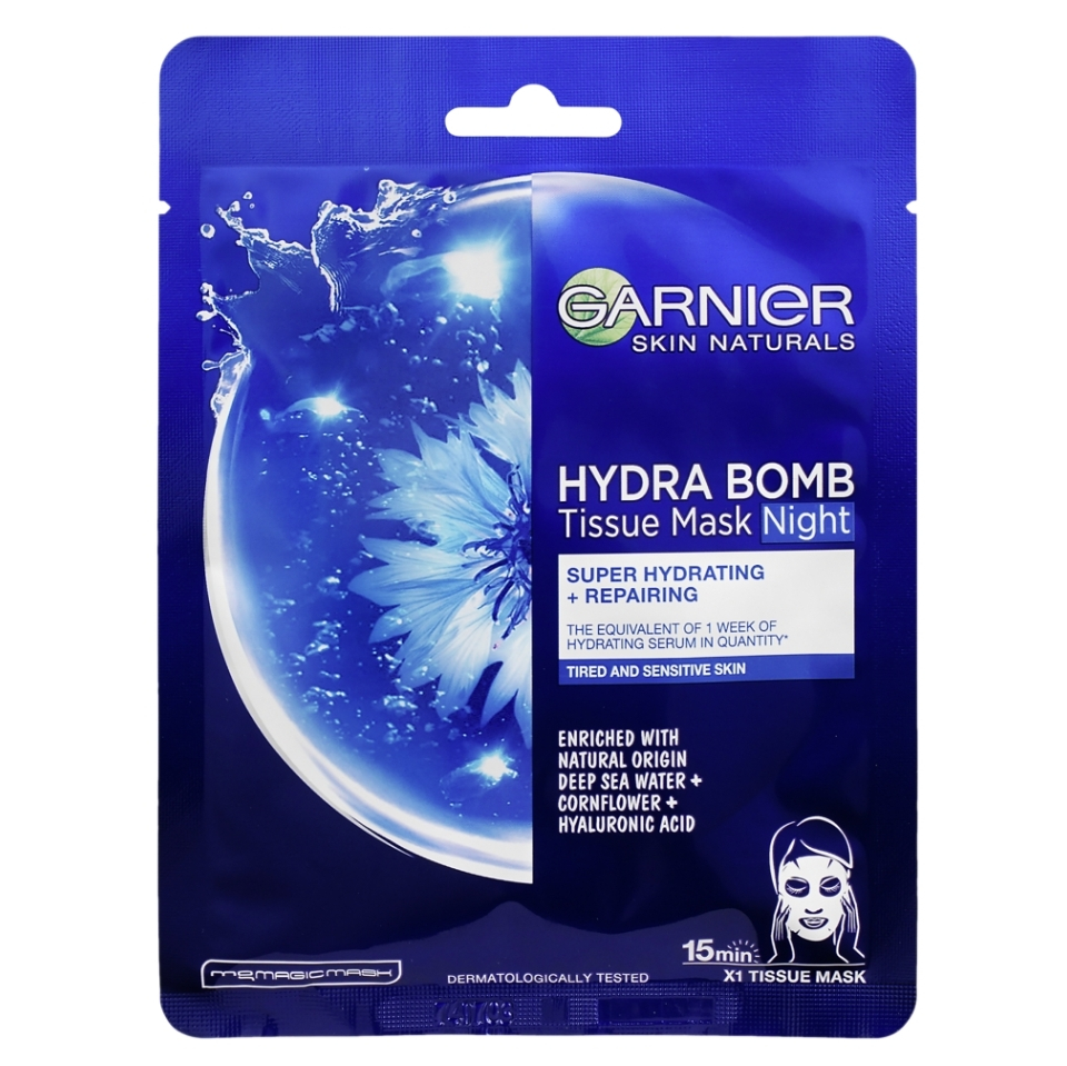GARNIER Skin Naturals Hydra Bomb Textilná maska nočná 28 g