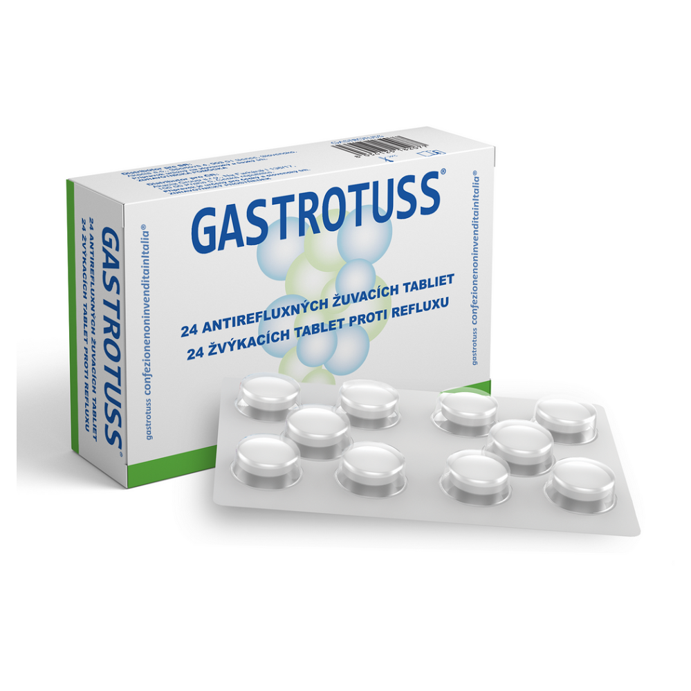 GASTROTUSS žvýkací tablety proti refluxu 24 tabliet kúpite na Mojalekaren.sk