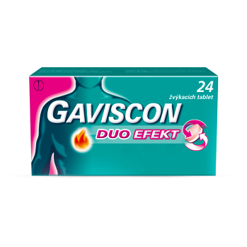 GAVISCON Duo Efekt 24 žuvacích tabliet