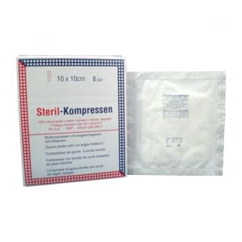 Gáza hydrofilný kompresný sterilný 10x10cm / 5ks Steriwund