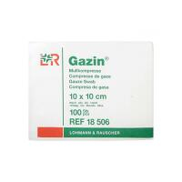 GAZIN Gáza hydrofilné skladaná  10 x 10 cm / 100 ks 8 vrst.