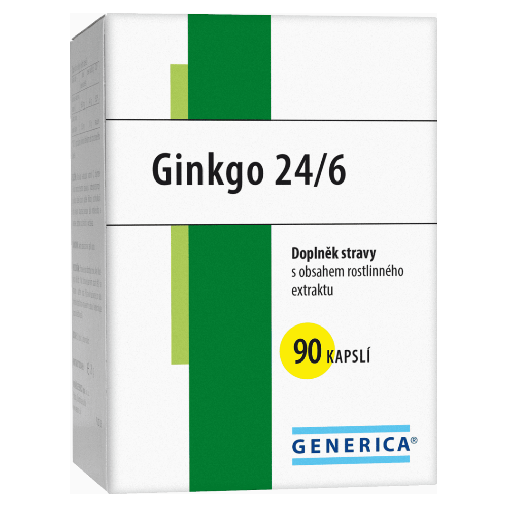 Generica Ginkgo 24/6 kapsuly na podporu krvného obehu a kognitívnych funkcií 90 cps kúpite na Mojalekaren.sk