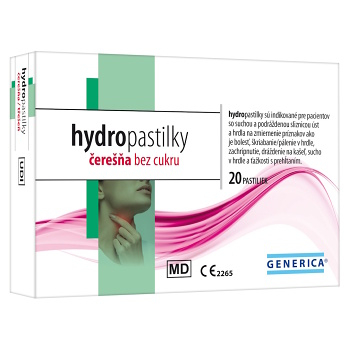 GENERICA Hydropastilky čerešňa bez cukru 20 kusov (Zdravotnícke pomôcky na bolesť v krku)