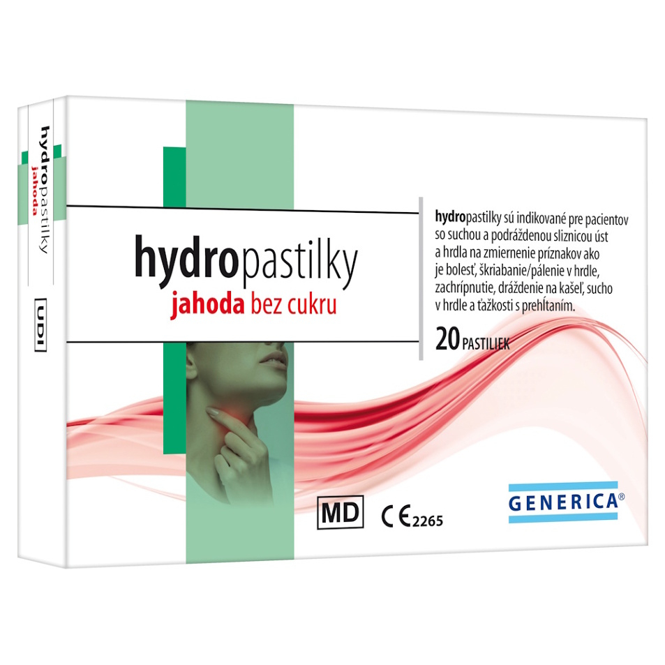 E-shop GENERICA Hydropastilky jahoda bez cukru 20 kusov