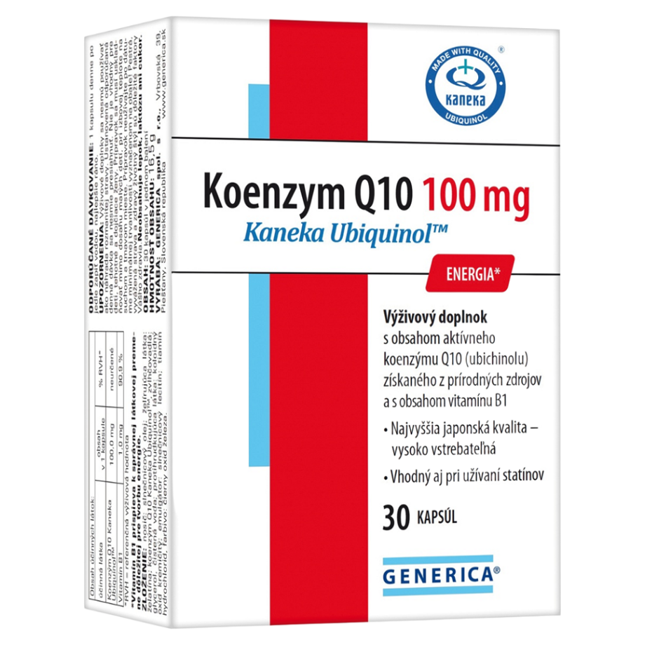 GENERICA Koenzym Q10 100 mg Kaneka Ubiquinol 30 kapsúl kúpite na Mojalekaren.sk