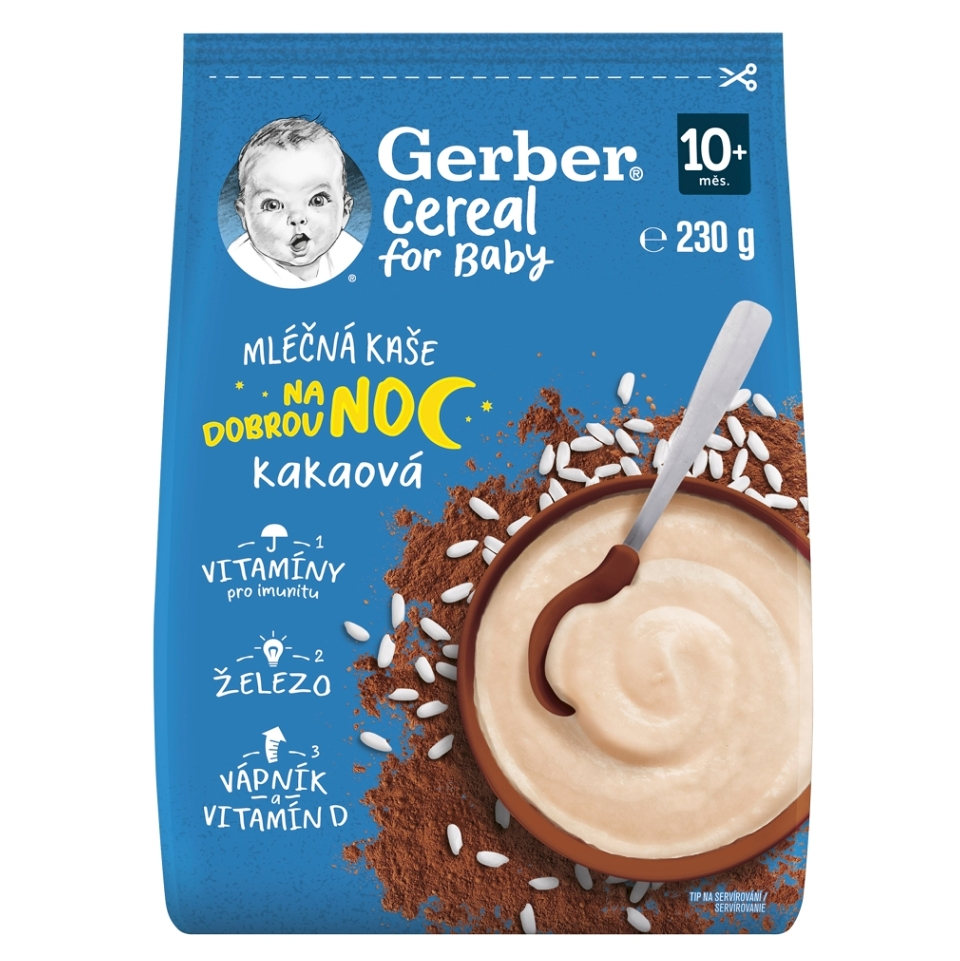 Gerber Cereal Mliečna KAŠA Dobrú noc Kakaová (od ukonč. 10. mesiaca) 230 g kúpite na Mojalekaren.sk