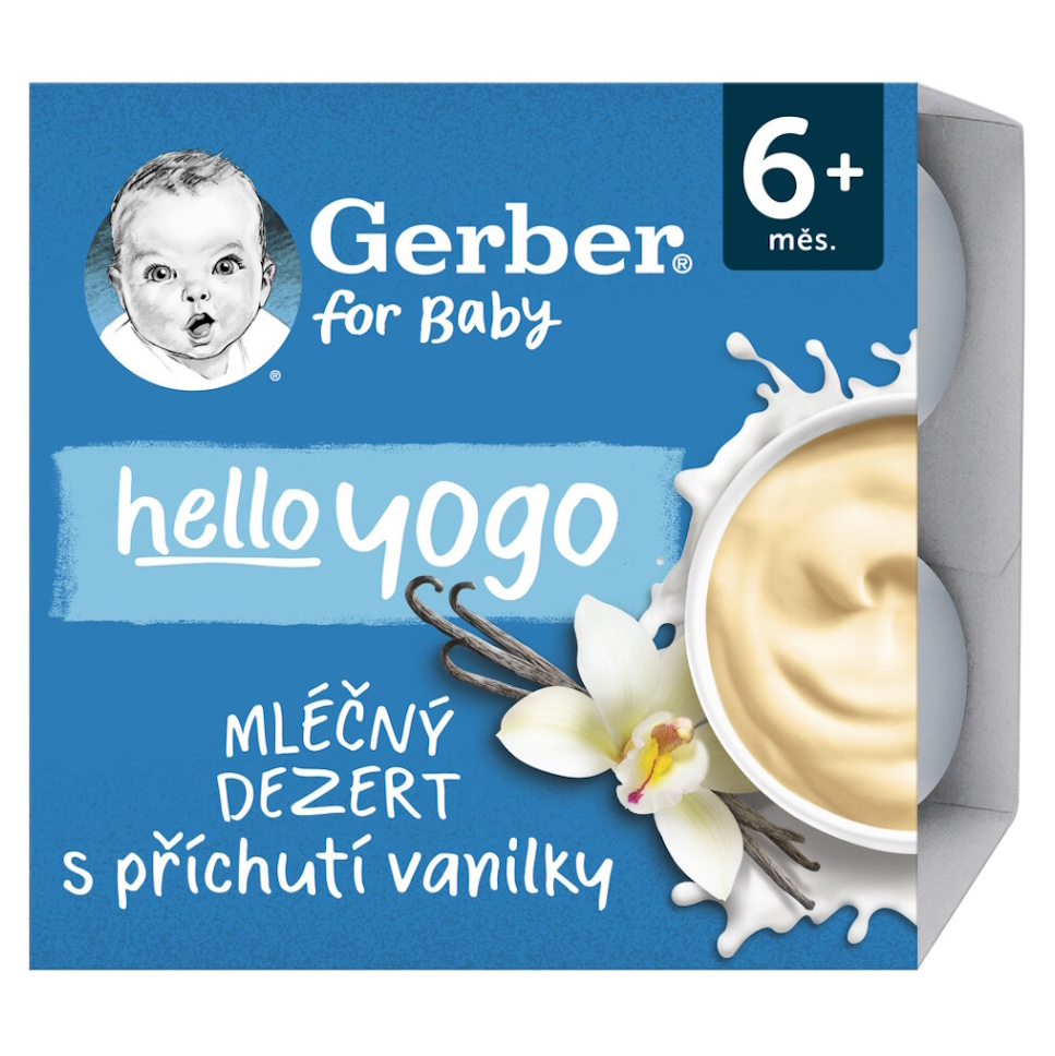 GERBER Hello yogo mliečny dezert s príchuťou vanilky 4 x 100 g