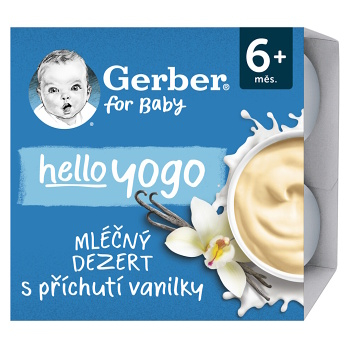 GERBER Hello yogo mliečny dezert vanilkový 6m+ 4 x 100 g (Desiatové kapsičky)