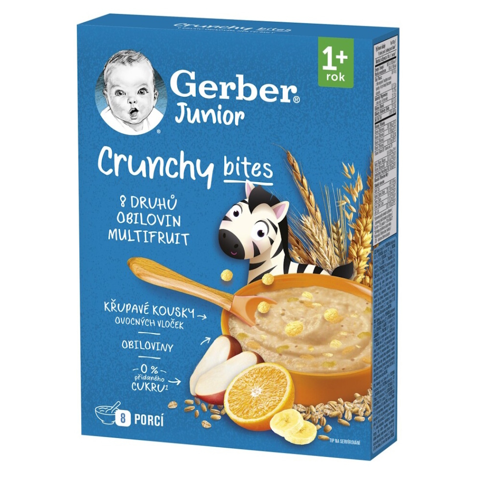 GERBER Junior Nemliečna kaša ovocná s chrumkavými kúskami 200 g