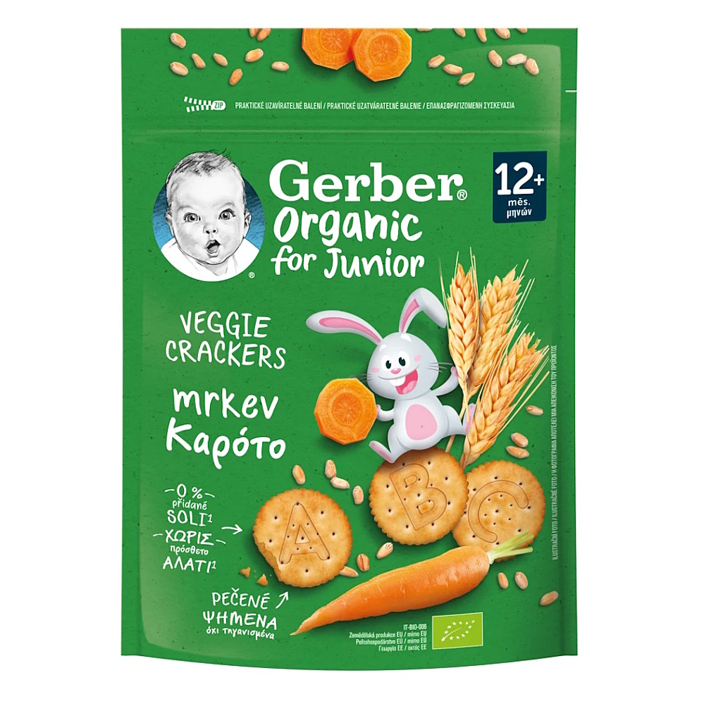 GERBER Krekry s mrkvou 12m+ BIO 100g