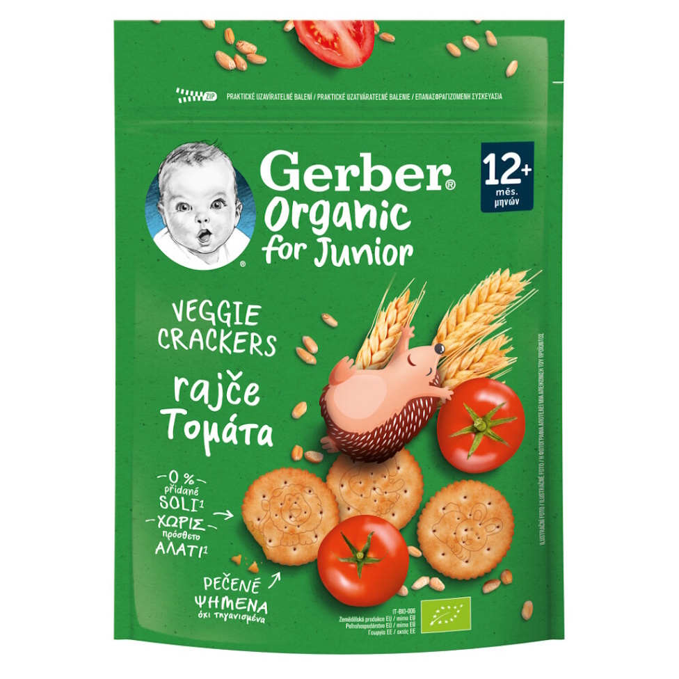 GERBER Organic Junior Veggie krekry s paradajkami 100 g