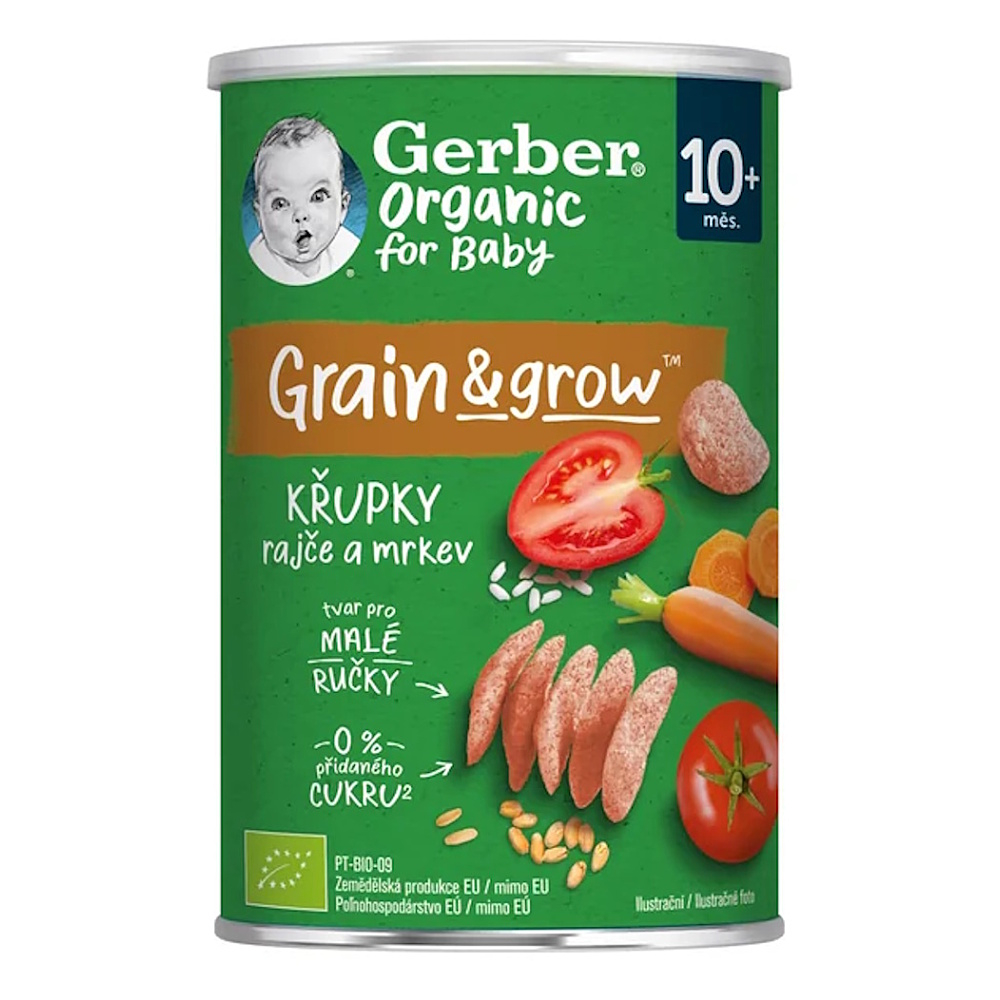 GERBER Chrumky paradajka a mrkva 10m+ BIO 35 g