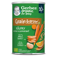 GERBER Chrumky s mrkvou a pomarančom BIO 35 g 10m+