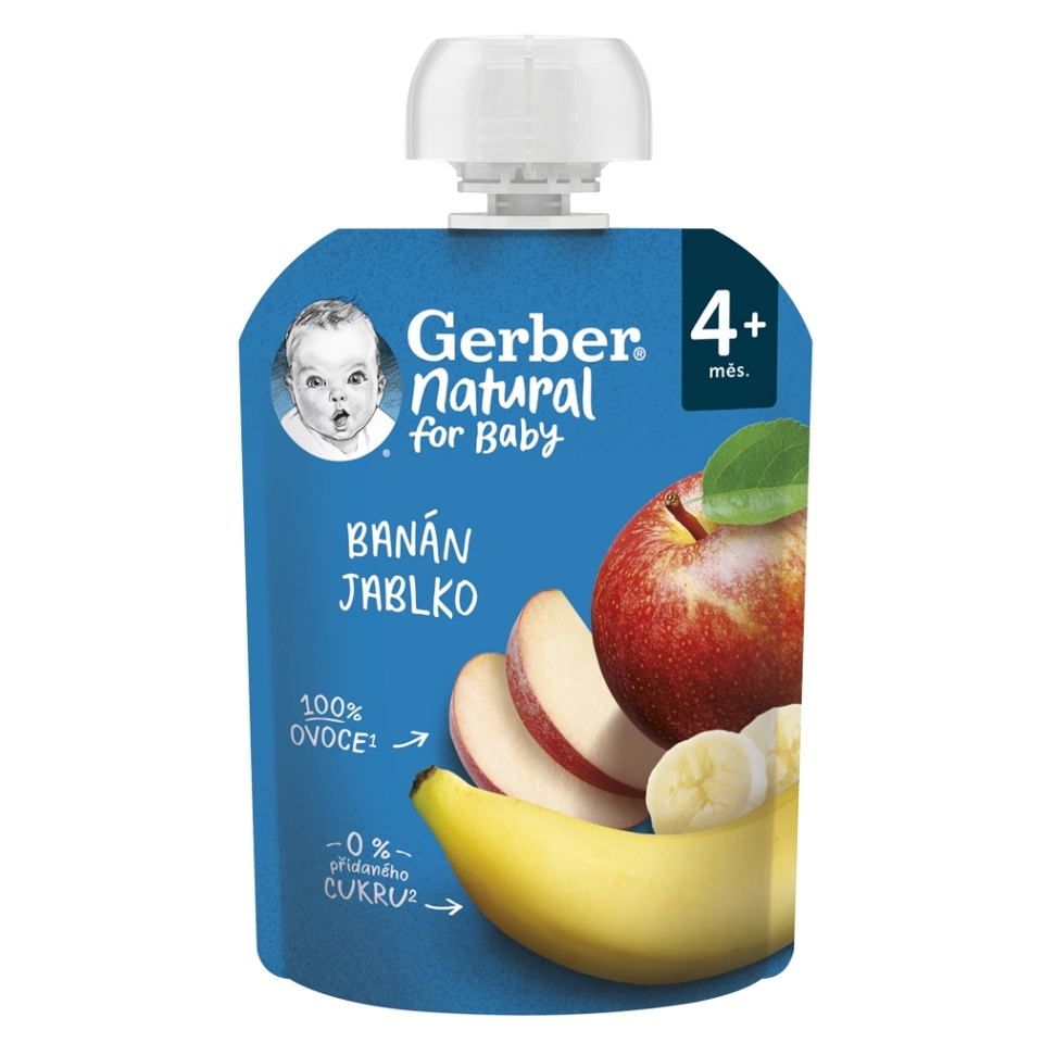 GERBER Natural vrecko banán jablko 4m+ 90 g kúpite na Mojalekaren.sk