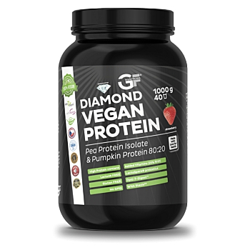 GF NUTRITION Diamond vegán proteín jahoda 1000 g (Viaczložkové proteíny)