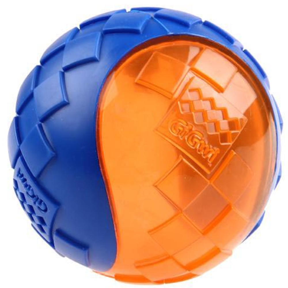 E-shop GIGWI Ball Loptička pre psov transparentná modro/oranžová 6,4 cm