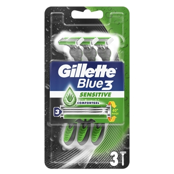 GILLETTE Blue3 Sensitive jednorazový holiaci strojček 3 kusy