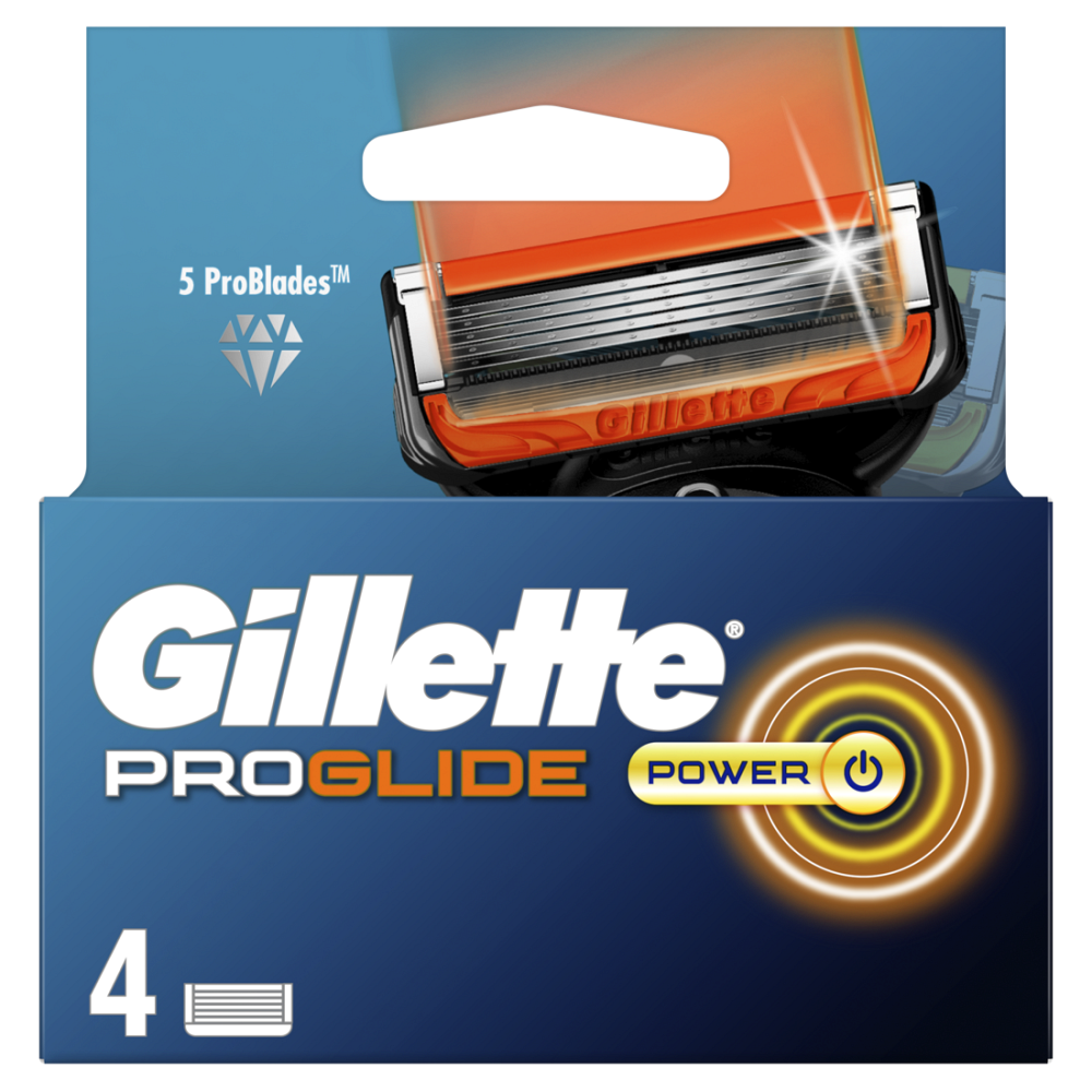 GILLETTE Fusion ProGlide Power náhradné hlavice pre mužov 4 ks