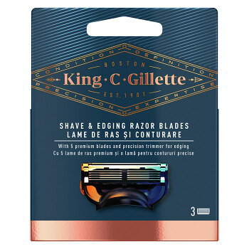 GILLETTE King Shave&Edging Náhradné hlavice 3 ks