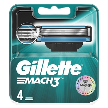 GILLETTE Mach 3 náhradné hlavice 4 kusy
