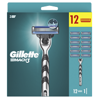 GILLETTE Mach3 Holiaci strojček + Náhradná hlavica 12 ks