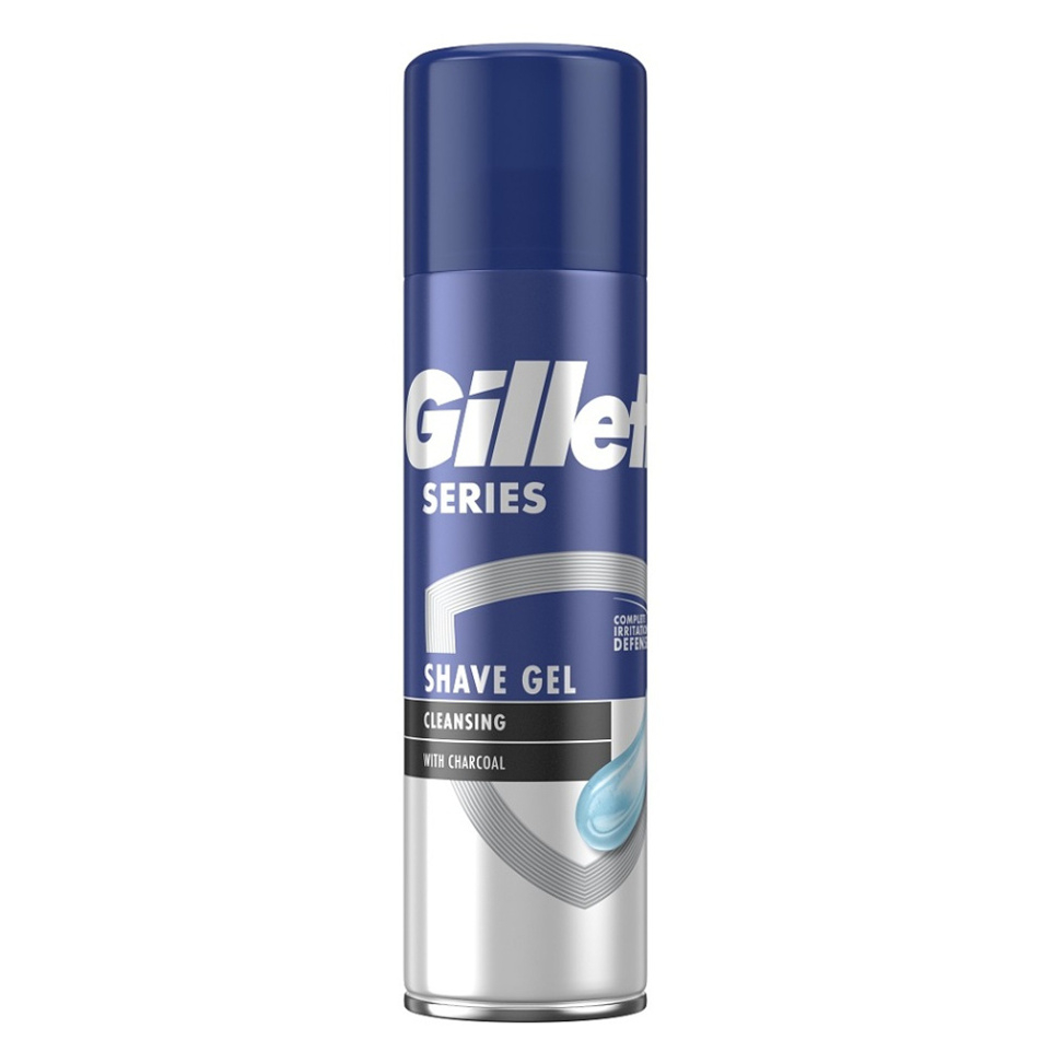 GILLETTE Series Cleansing Charcoal Gél na holenie s dreveným uhlím 200 ml