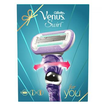 GILLETTE Venus Swirl darčekové balenie – holiaci strojček + náhradná hlavica + gél 75 ml