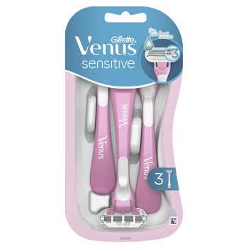 GILLETTE Venus3 Sensitive Pohotové jednorazové strojčeky 3 ks (Dámske jednorazové holítka) - Jednorázové, vyšetrovacie