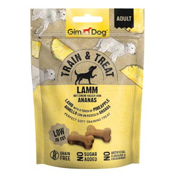 GIMDOG Train & Treat jahňacie & ananás maškrta pre psov 125 g