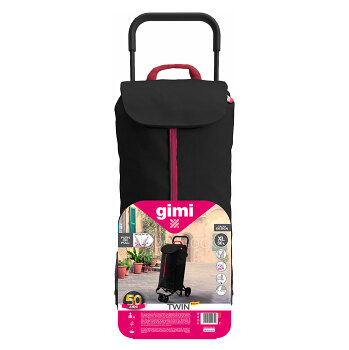 GIMI Twin nákupný vozík čierny 52 l