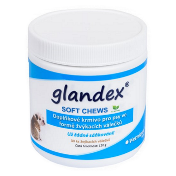 GLANDEX Soft chews žuvacie valčeky pre psov a mačky 30 ks
