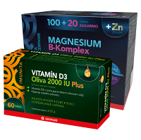 GLENMARK Magnesium B-komplex + Zinok 120 tabliet + DARČEK Vitamín D3