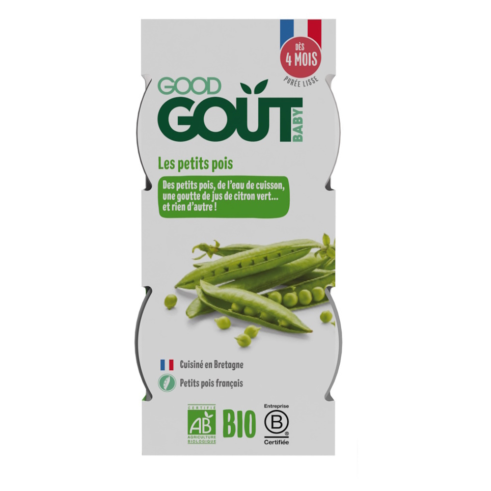 GOOD GOUT Bio hráškové pyré 2 x 120 g