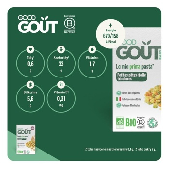 GOOD GOUT Bio talianske cestovinové hviezdičky 250 g (Cestovinové, ryžové príkrmy) - BIO - obrázok 2/4
