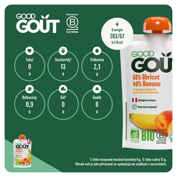 GOOD GOUT BIO Marhuľa s banánom 120 g
