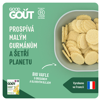 GOOD GOUT Bio wafle s oreganom a olivovým olejom 8m+ 24 g (Sušienky, piškóty a detské chrumky) - BIO - obrázok 2/4