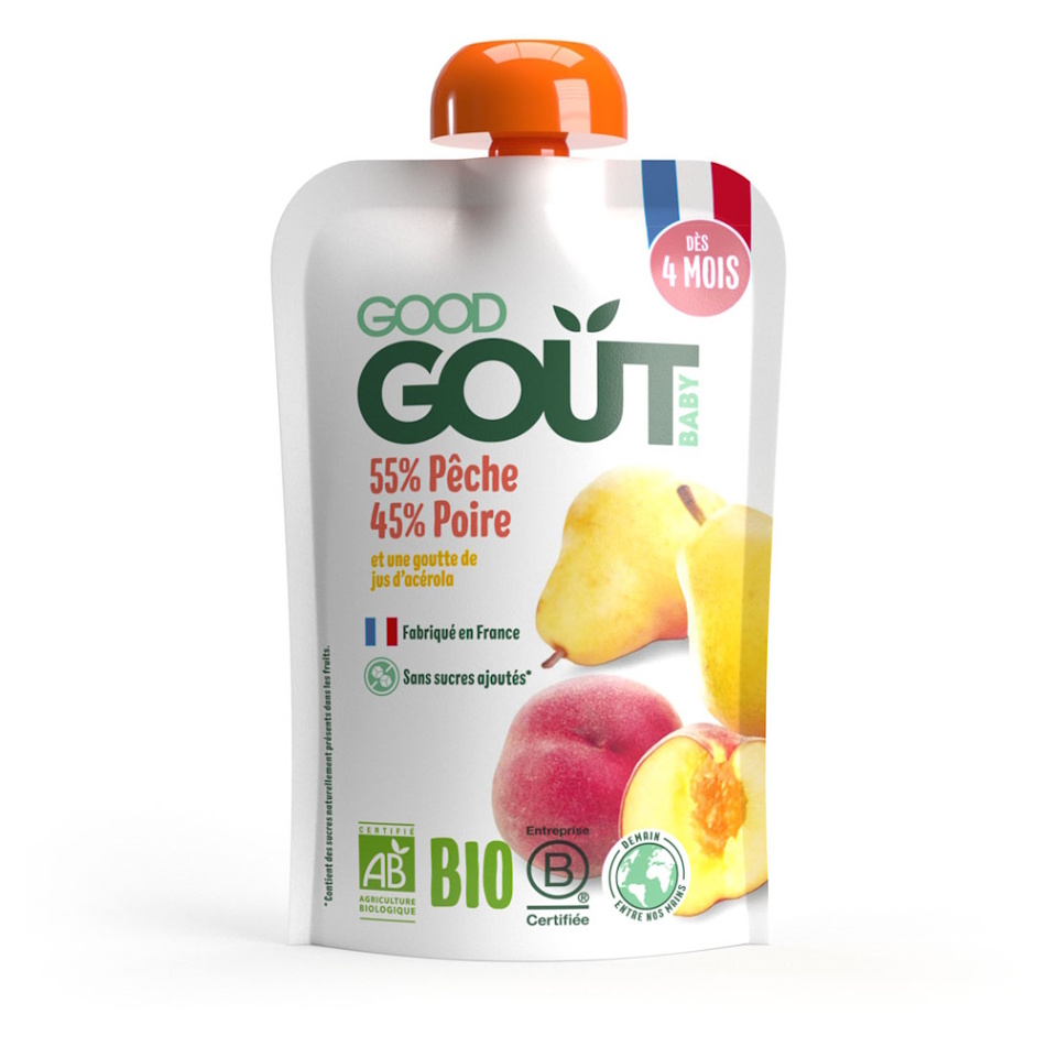 GOOD GOUT Broskyňa s hruškou BIO 120 g