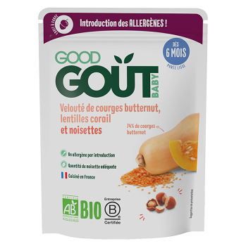GOOD GOUT Tekvicová polievka s červenou šošovicou a orieškami BIO 190 g (Polievky pre deti) - BIO - obrázok 1/2
