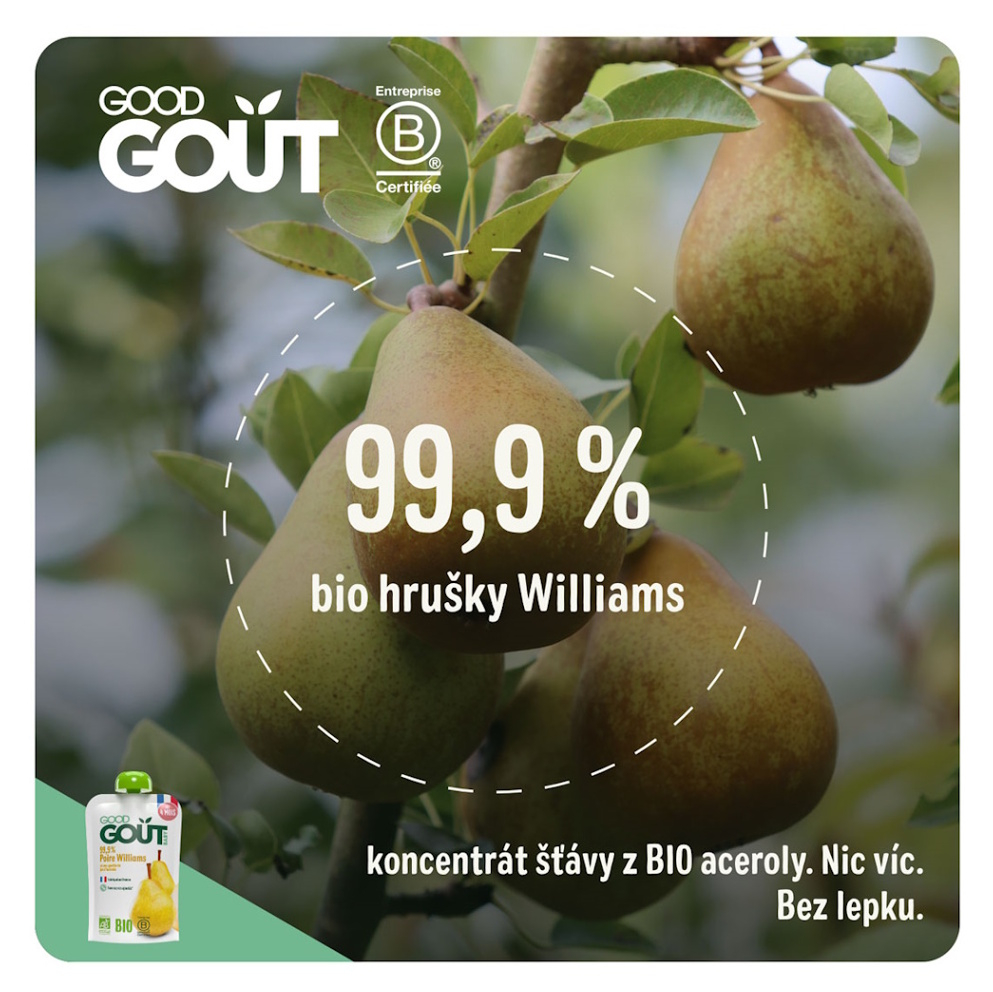 Good Gout BIO Williams Pear ovocný príkrm hruška Williams 120 g kúpite na Mojalekaren.sk