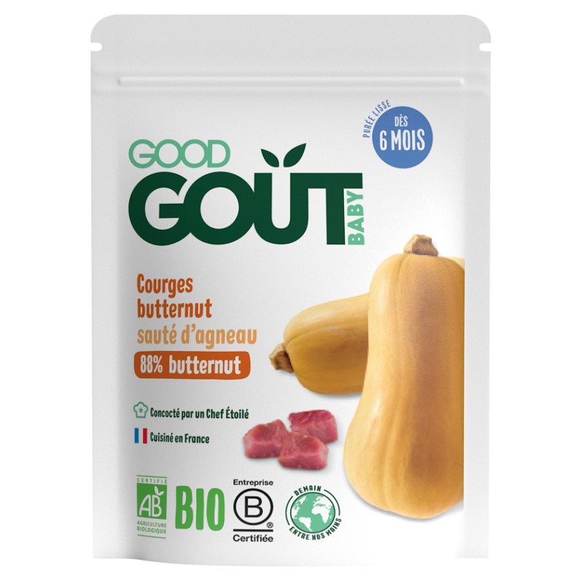 GOOD GOUT Maslová tekvica s jahňacím mäsom BIO 190 g kúpite na Mojalekaren.sk