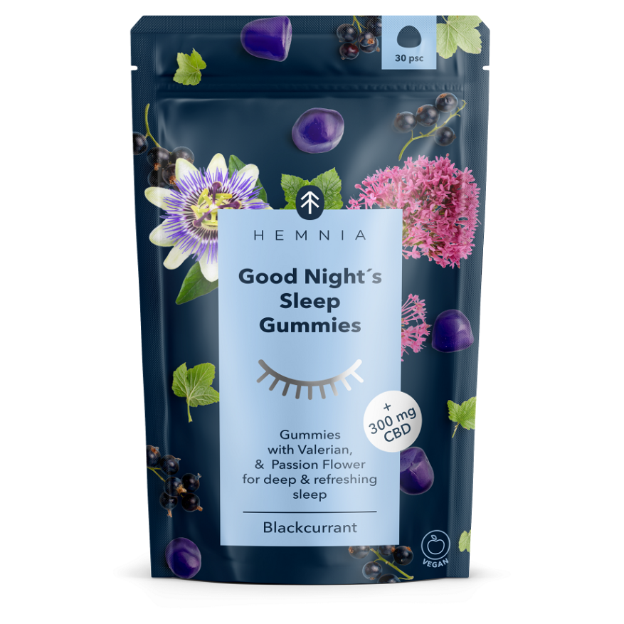 HEMNIA Good night sleep gummies + 300 mg CBD 30 kusov